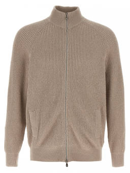 Brunello Cucinelli - Beige Zip Cardigan