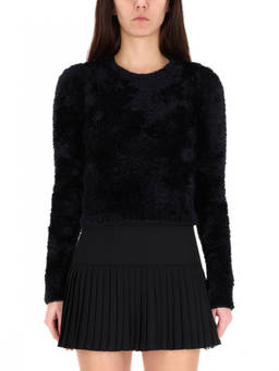 Marine Serre - Black Textured Crew Neck Sweater
