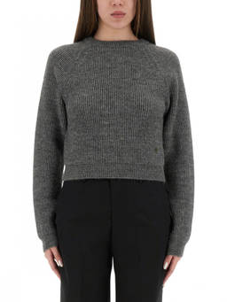 Moschino - Grey Knitted Crew Neck Sweater