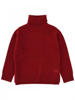 Maison Kitsune - Red Solid Turtle Neck Sweater