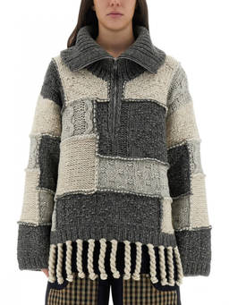Ganni - Multicolour Shirt Collar Sweater