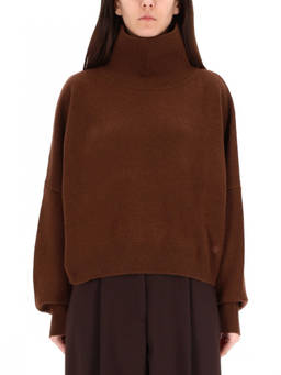 Loulou Studio - Brown Solid Turtle Neck Sweater (L)