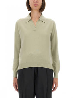 Maison Margiela - Green Solid Shirt Collar Sweater