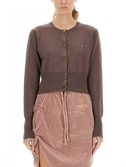 Vivienne Westwood - Brown Solid Round Neck Cardigan (M)
