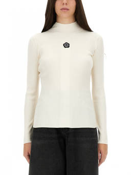 Kenzo - White Knitted Mock Collar Sweater (L)