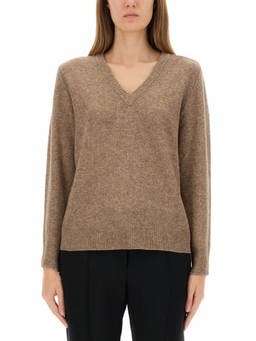 Aspesi - Beige Solid V Neck Sweater (M)