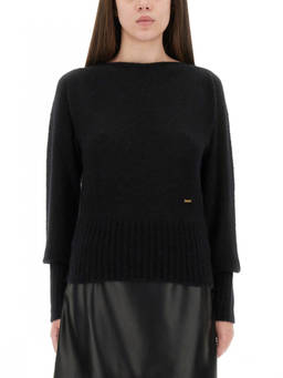 Tom Ford - Black Solid Boat Neck Sweater