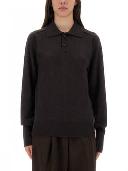 Studio Nicholson - Brown Solid Shirt Collar Sweater