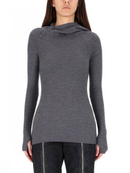 Jean Paul Gaultier - Grey Knitted Mock Collar Sweater
