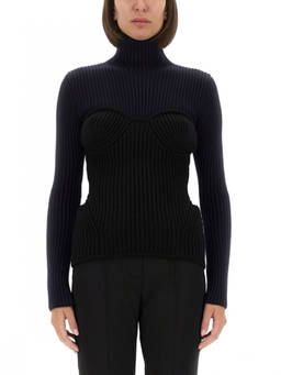 Jean Paul Gaultier - Navy Blue Knitted Turtle Neck Sweater