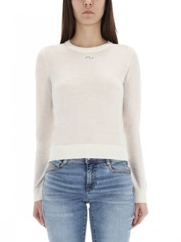 Diesel - White Solid Crew Neck Sweater