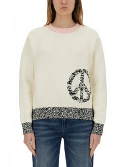 Moschino - White Logo Crew Neck Sweater (M)