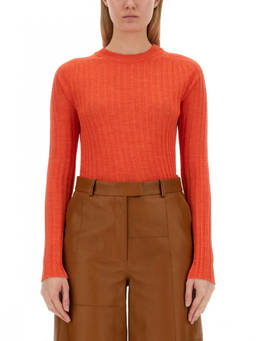 Alysi - Red Knitted Crew Neck Sweater
