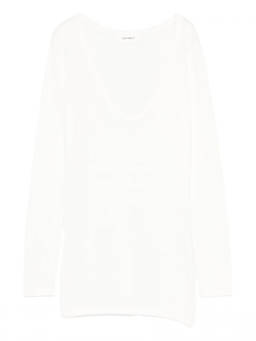 Lisa Yang - White Scoop Neck Sweater