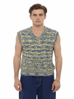 Andersson Bell - Blue Knitted Sleeveless Sweater (S)