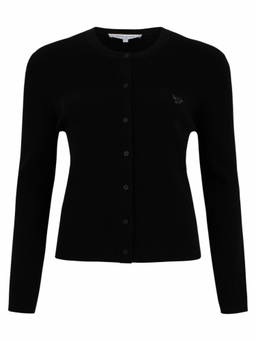 Maison Kitsune - Black Crew Neck Cardigan