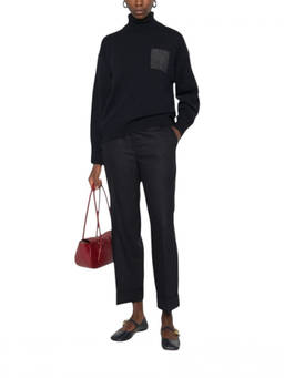 Peserico - Black Embellished Turtle Neck Sweater