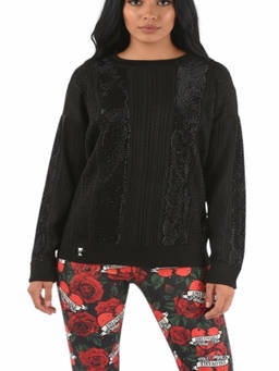 Philipp Plein - Black Embellished Crew Neck Sweater