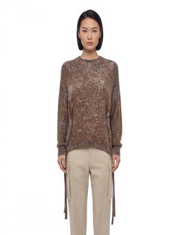 Stella McCartney - Gold Embellished Crew Neck Sweater