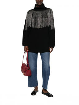 Pinko - Black Embellished Turtle Neck Sweater