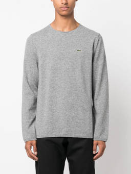 COMME des GARCONS - Grey Intarsia-Knit Logo Wool Jumper