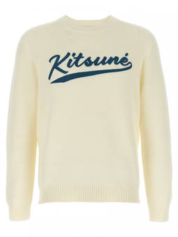 Maison Kitsune - White Crew Neck Sweater