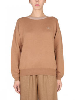 Ballantyne - Beige Logo Round Neck Sweater