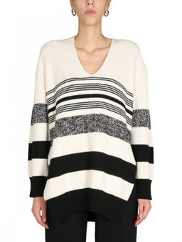 Proenza Schouler - White Stripes V Neck Sweater