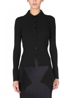 Nensi Dojaka - Black Knitted Shirt Collar Sweater