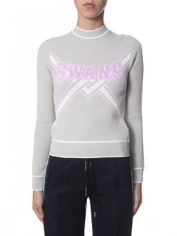OFF-WHITE - Grey Graphic Round Neck Sweater (M)