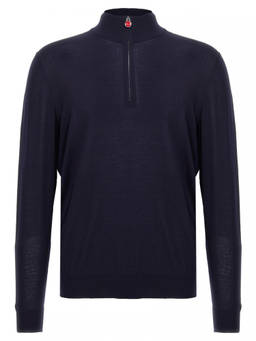Kiton - Navy Blue Logo Cardigan