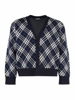 Burberry - Blue V Neck Cardigan (L)