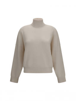 Brunello Cucinelli - Off White Knitted Turtle Neck Sweater