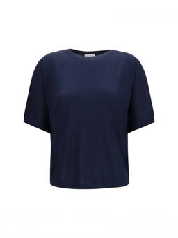 Brunello Cucinelli - Blue Solid Round Neck Sweater