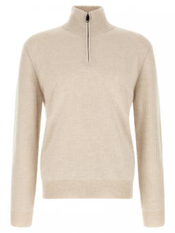 Brioni - Beige Mock Collar Sweater