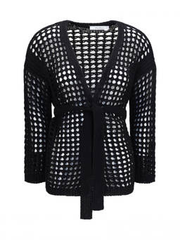 Max Mara - Black Crochet V Neck Cardigan