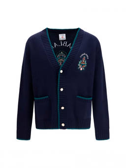 Casablanca - Navy Blue V Neck Cardigan