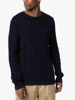POLO RALPH LAUREN - Ralph Lauren Navy Blue Sweater With Logo (XL)
