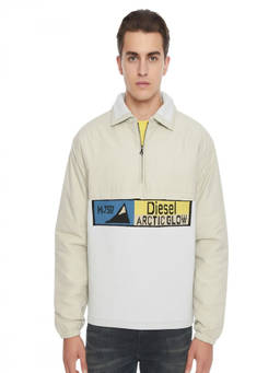 Diesel - White Logo Shirt Collar Sweater