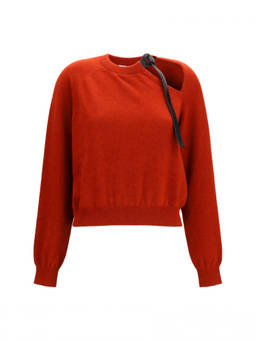Ferragamo - Red Solid Crew Neck Sweater
