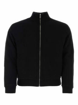 PRADA - Black Logo Wool Cardigan (M)