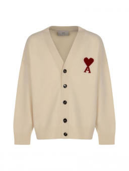 AMI Paris - Beige Logo Wool Sweater