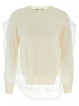 COMME des GARCONS - White Tulle Sweater