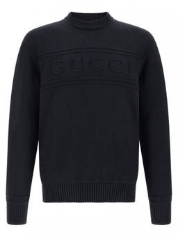 Gucci - Blue Logo Crew Neck Sweater