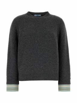 PRADA - Grey Solid Crew Neck Sweater (M)