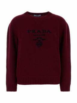 PRADA - Brown Logo Crew Neck Sweater