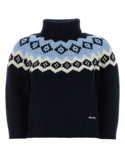 PRADA - Blue Knitted Turtle Neck Sweater (S)