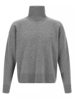 AMI Paris - Grey Puff Logo Sweater (XL)