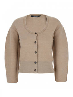 JACQUEMUS - Beige Round Neck Cardigan
