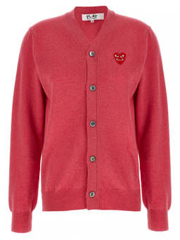 COMME des GARCONS - Pink Embroidered V Neck Sweater